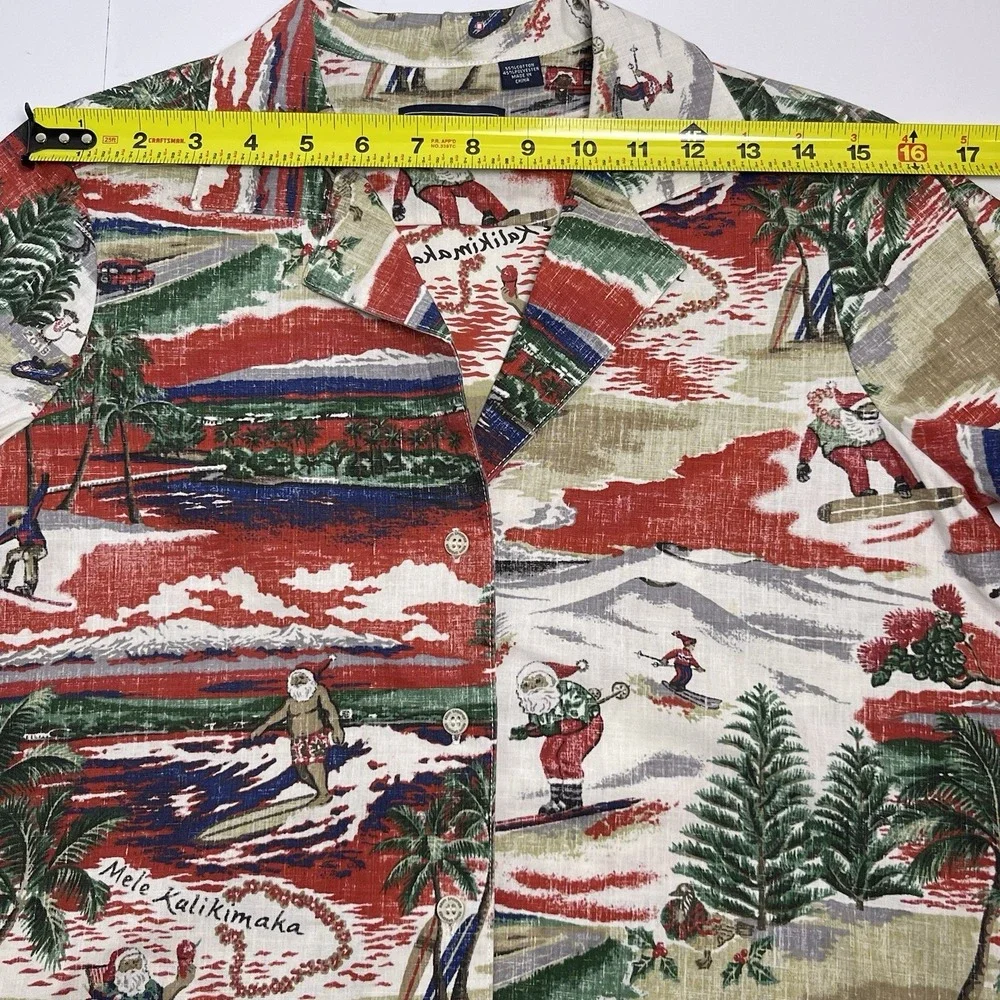 Reyn Spooner Women's XXS Red Mele Kalikimaka Hawaiian Santa Ski Christmas 2019